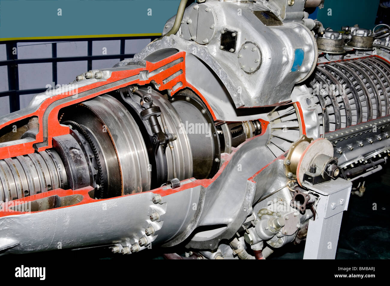 a aircraft jet engine detail in the exposition Stock Photo