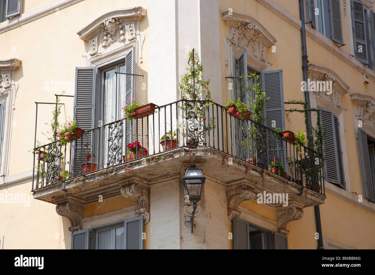 Balcony, Rome, Italy Stock Photo Alamy