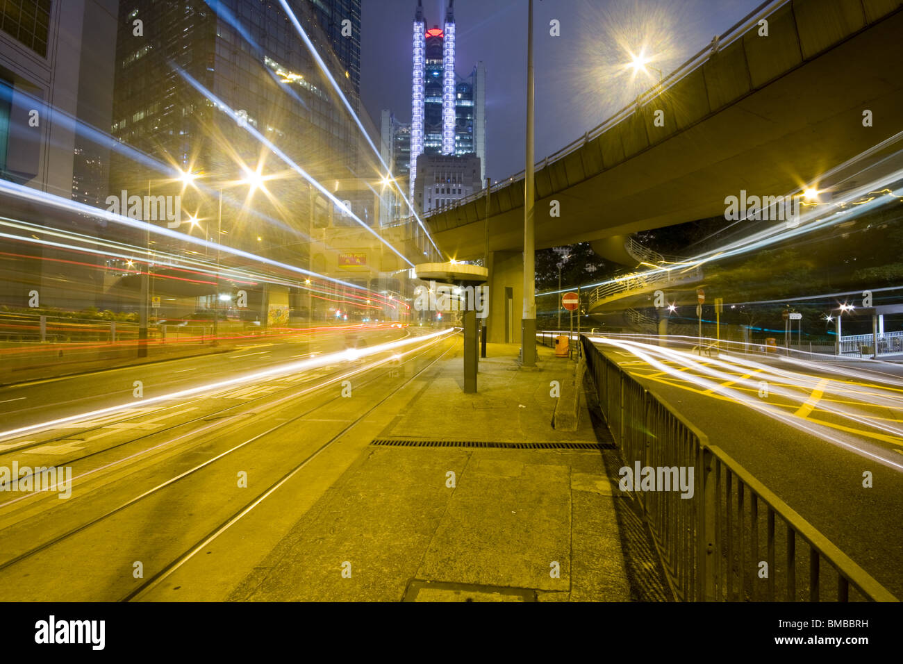Hong Kong at night with highrise buildings Stock Photo - Alamy