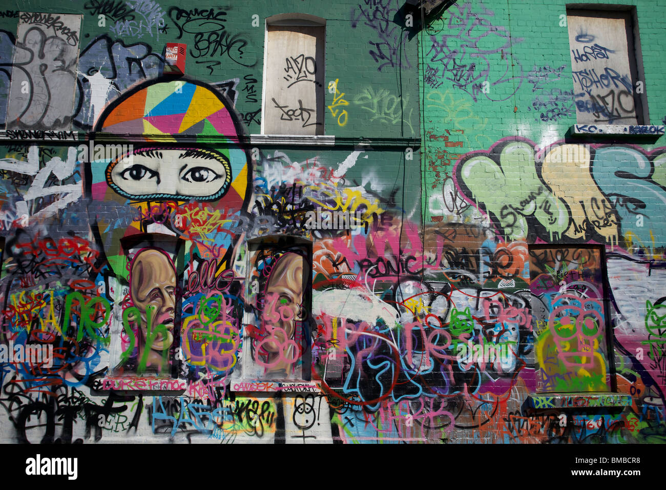 Graffiti on the walls of the Windmill Lane studio where the rock band