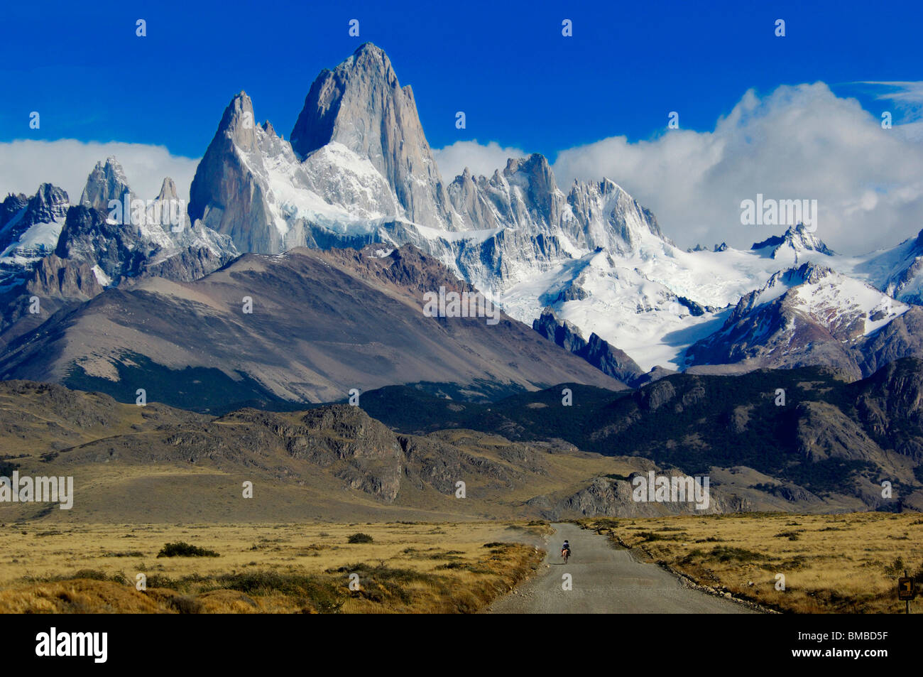 Montana Fitz Roy, Mountain, Parque Nacional Los Glaciares, El Chalten, Santa Cruz, Patagonia, Argentina Stock Photo