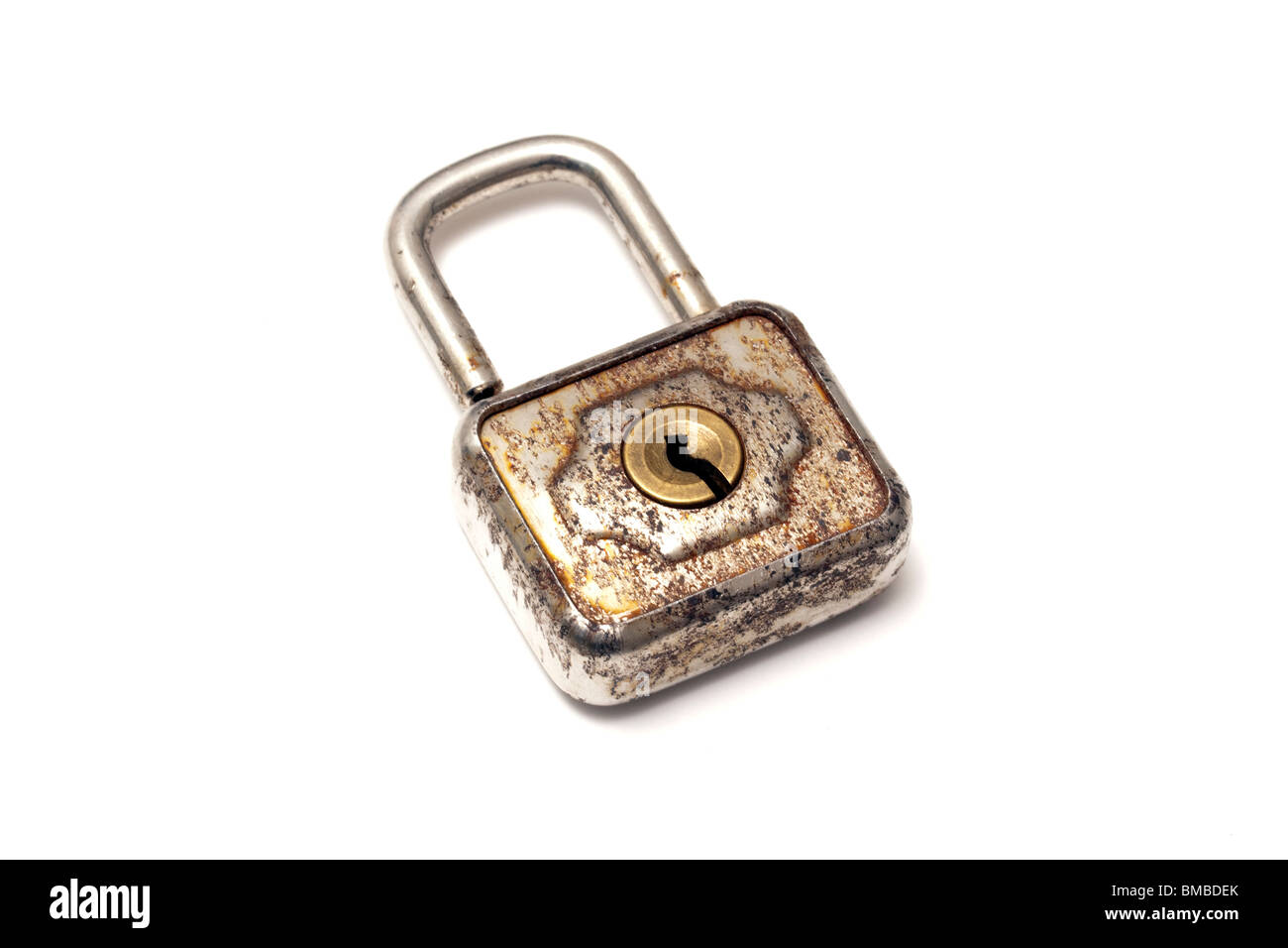 An old padlock isolated on white background Stock Photo - Alamy