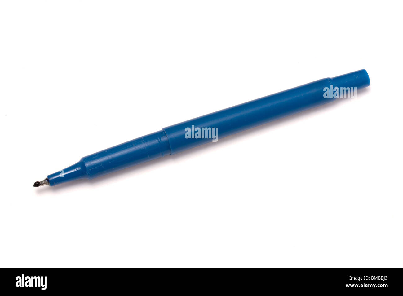 Blue marker pen on white Stock Photo