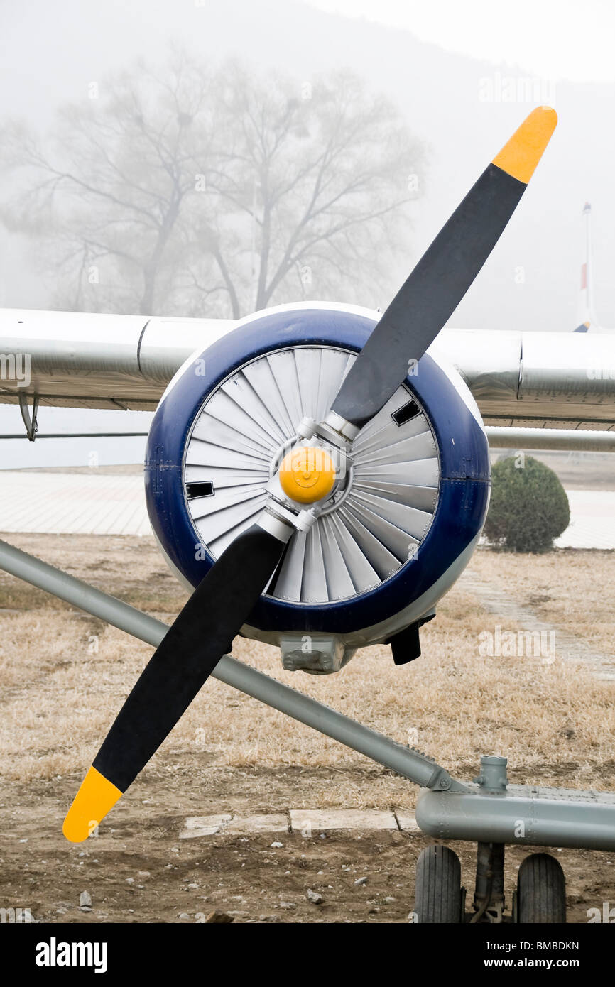Vintage turboprop airplane parked at museum Stock Photo - Alamy