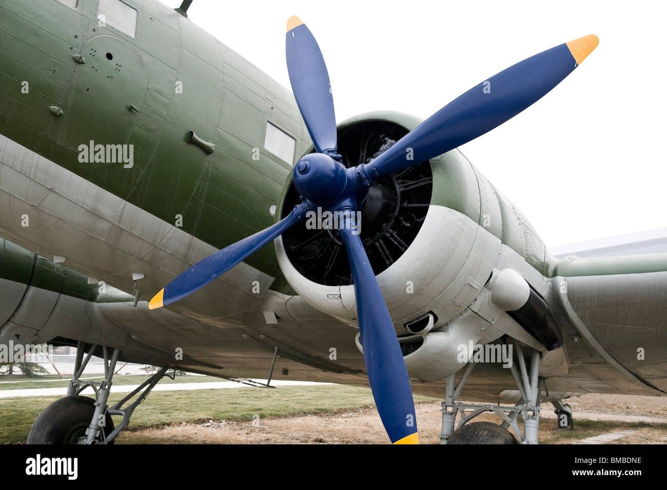Vintage turboprop airplane parked at museum Stock Photo - Alamy