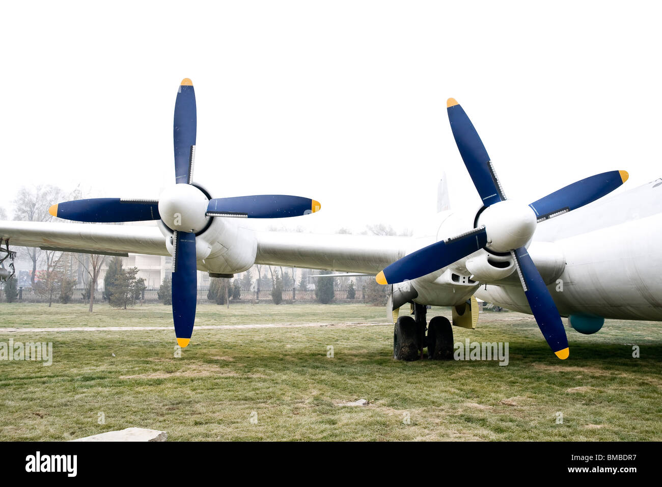 Vintage turboprop airplane parked at museum Stock Photo - Alamy