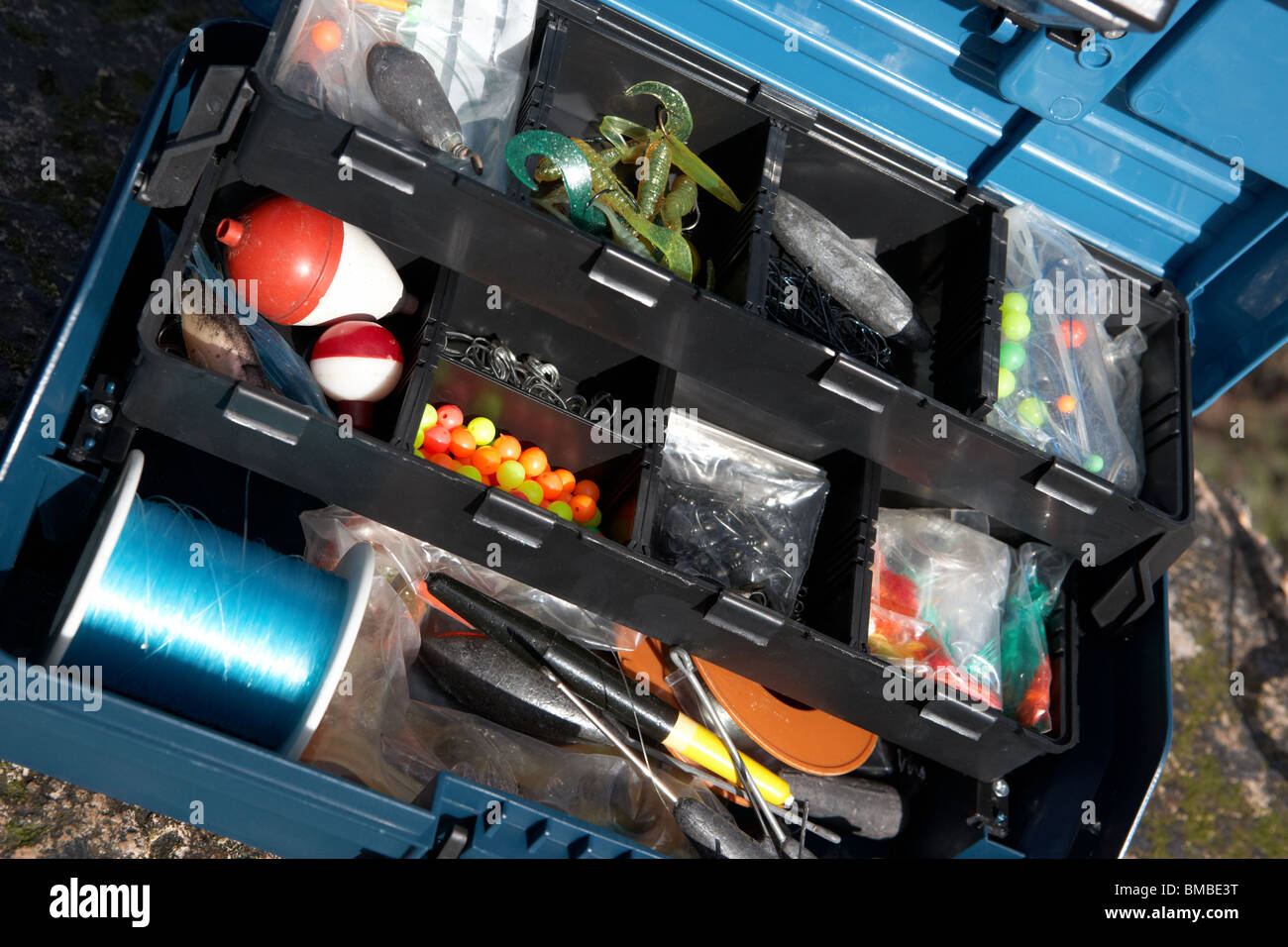 fishing tackle box filled with sea fishing gear northern ireland
