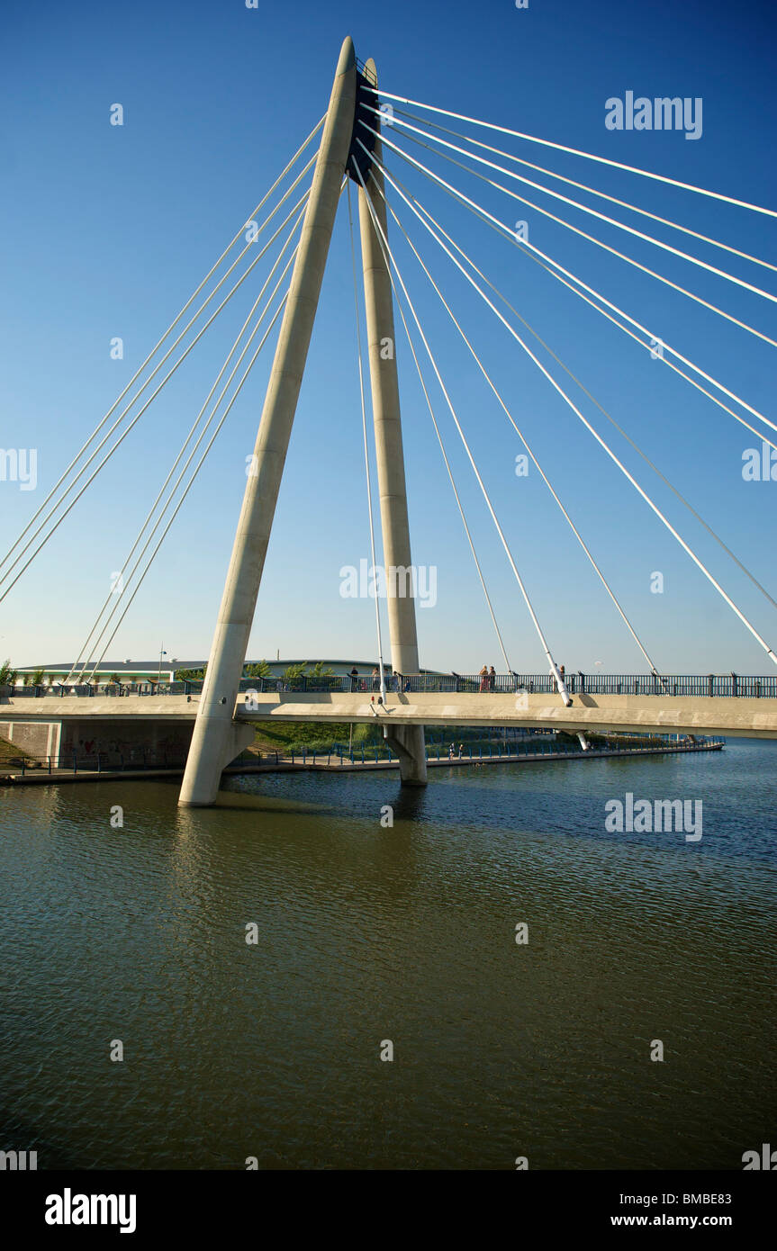 Marine bridge crossing over Marine Lake,Southport,Merseyside,UK Stock ...