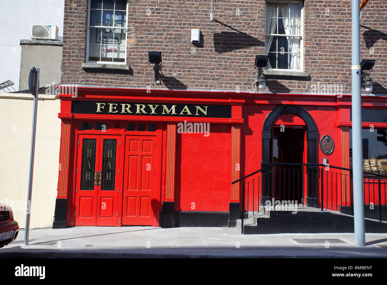The Ferryman pub on Dublins South Quays in the Dockland region of Dublin city in Ireland Stock Photo