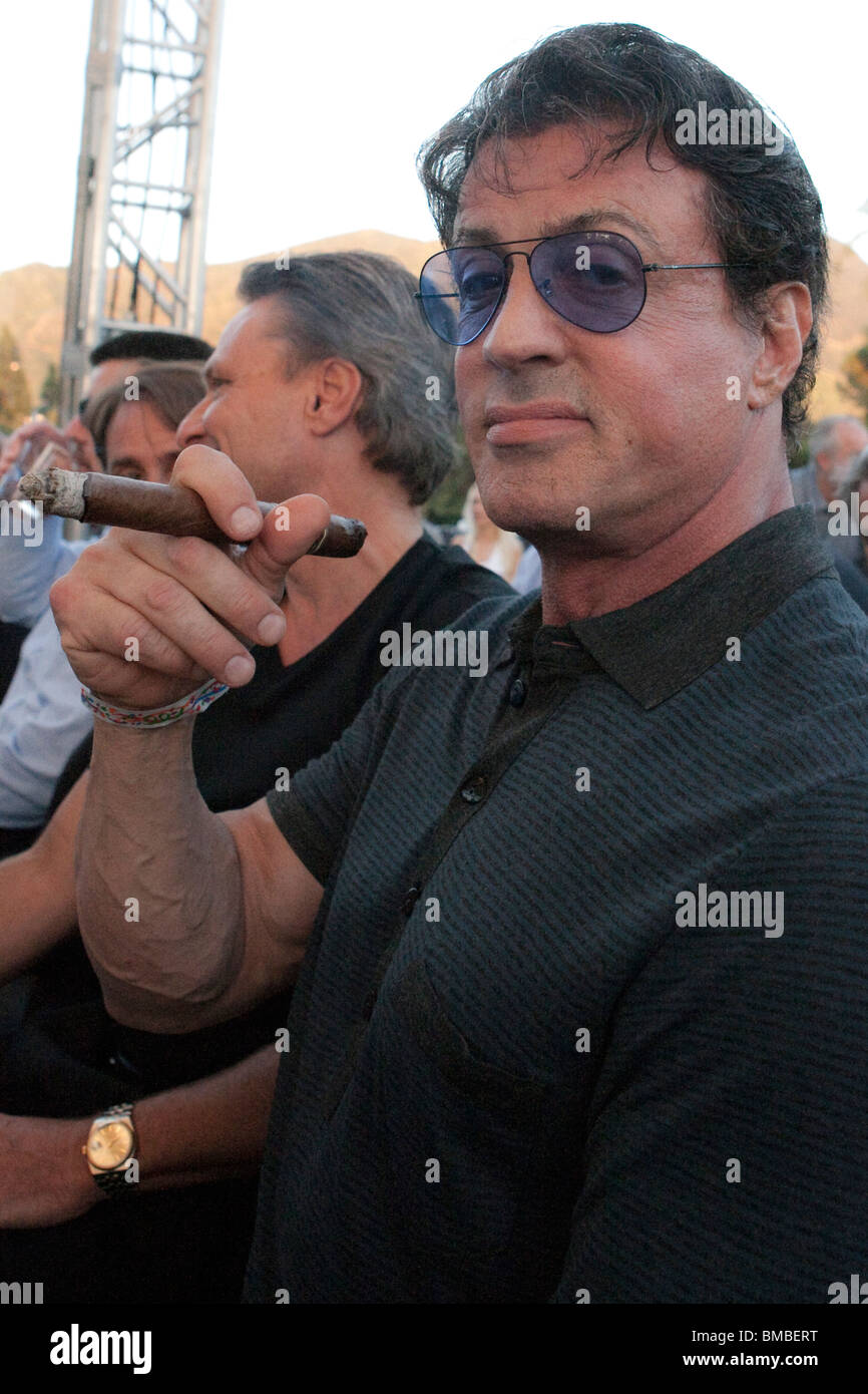 Sylvester Stallone at Boxing Event Stock Photo