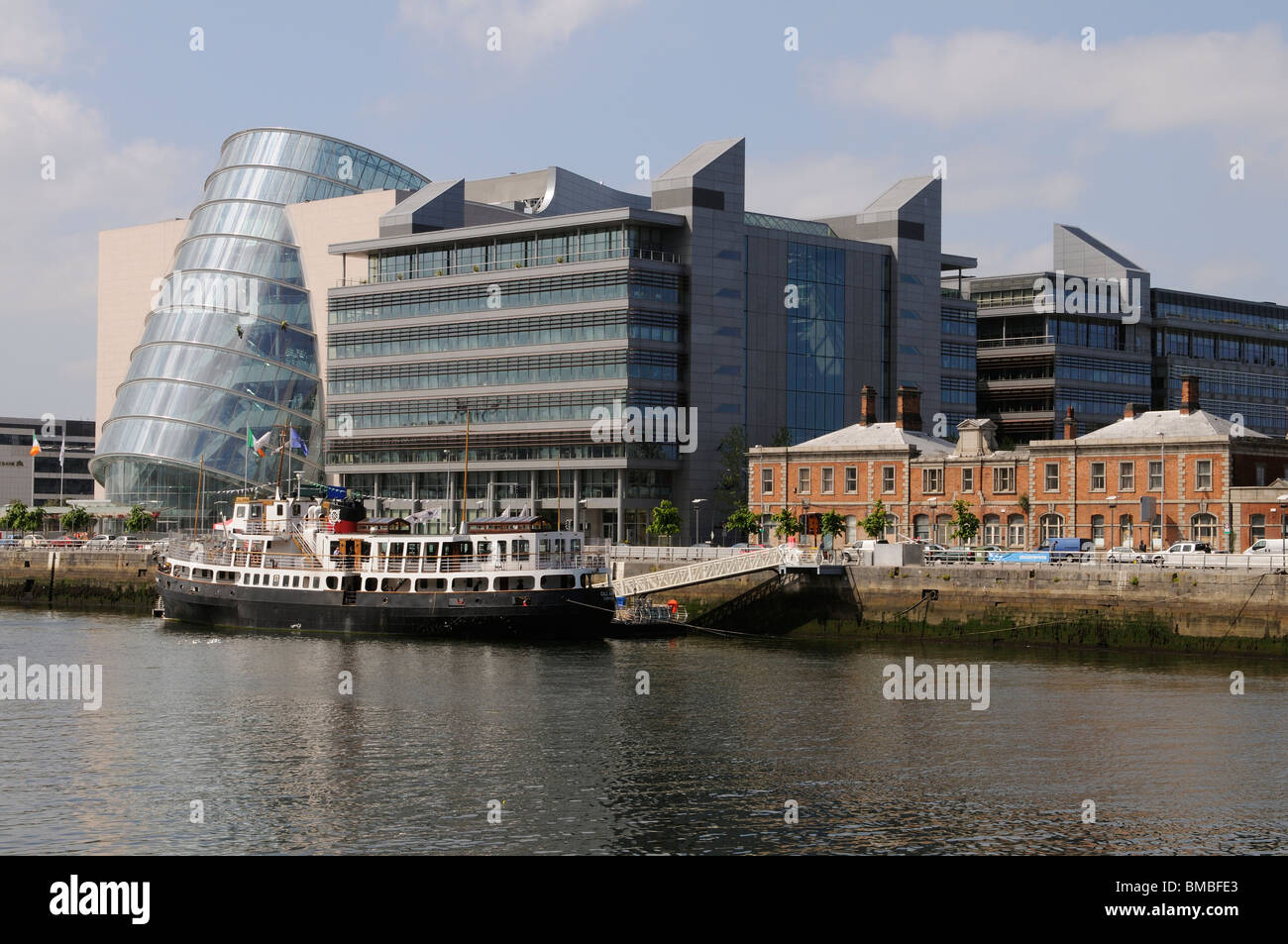 The Convention Centre Dublin Ireland and PricewaterHouseCooper building on Spencer Dock in Dublin's Docklands area Stock Photo