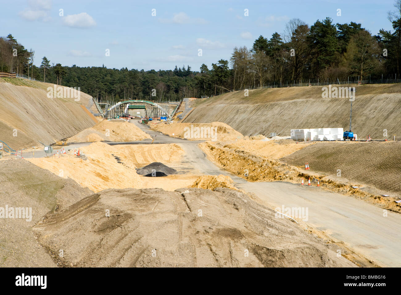 Excavation for tunnel for A3 at Hindhead, Surrey, UK. April 2010 Stock Photo