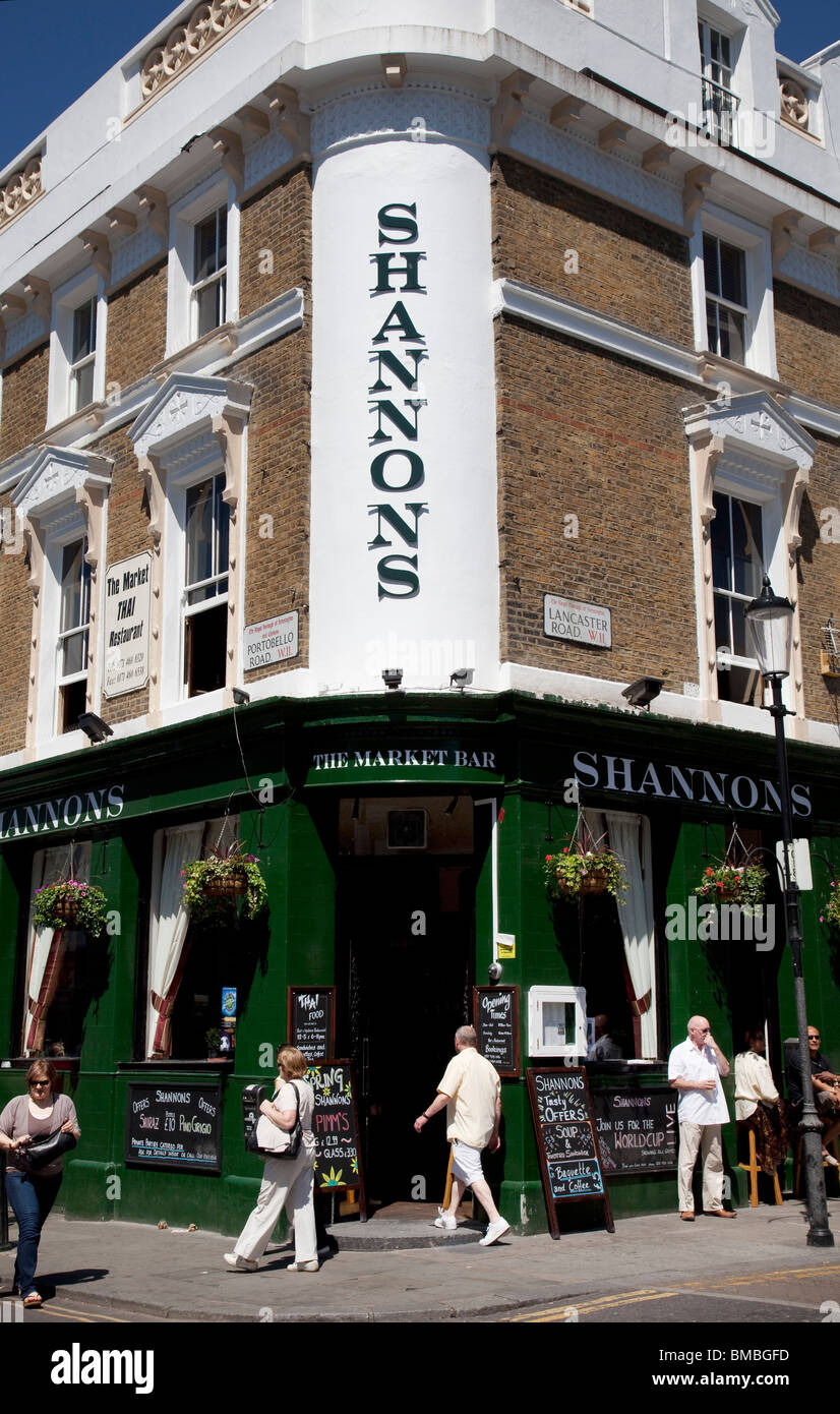 The newly refurbished Shannon's Market Bar on Portobello Road. Once the