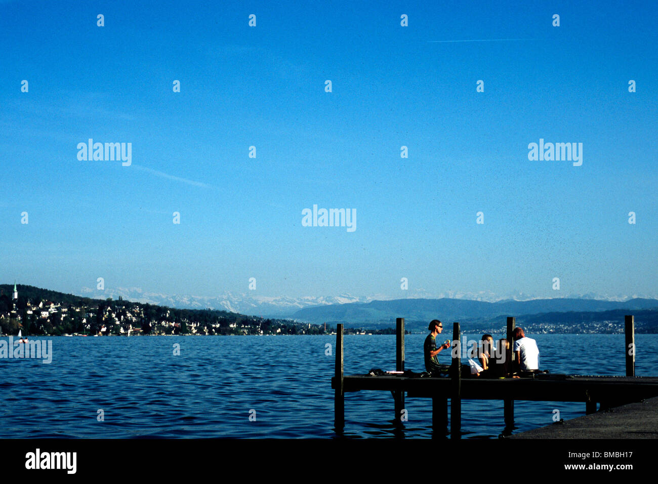 Picnic at Zurich Lake Stock Photo Alamy