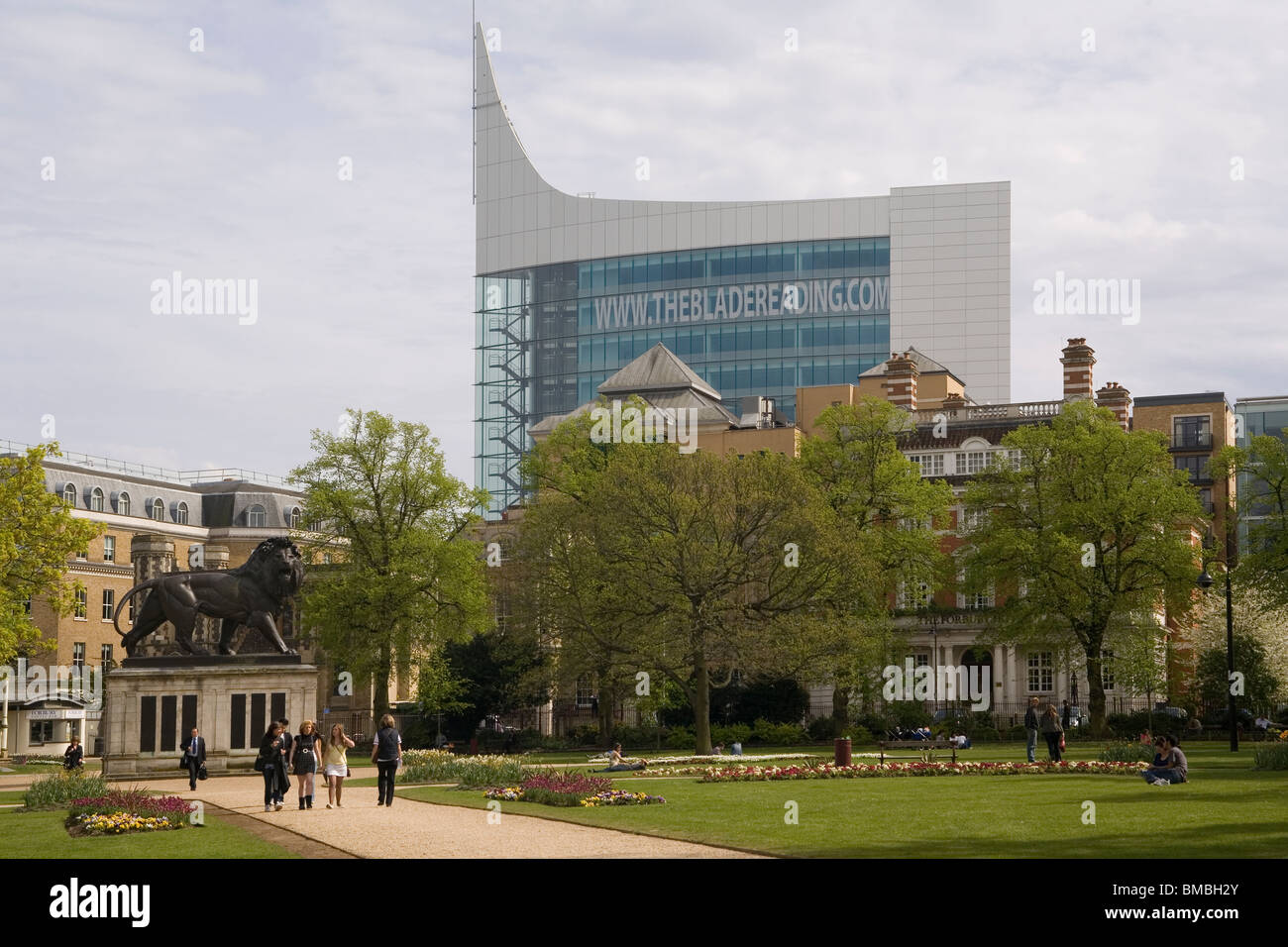 England Berkshire Reading Forbury gardens, with Maiwand Lion and "The