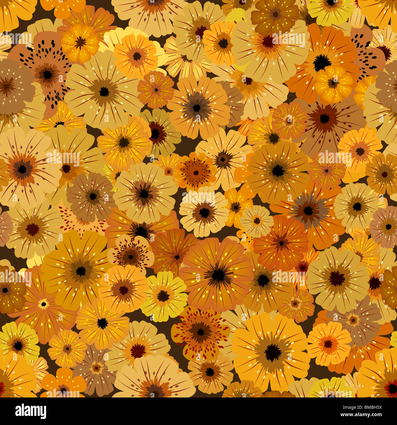 Seamless pattern of yellow flowers Stock Photo - Alamy