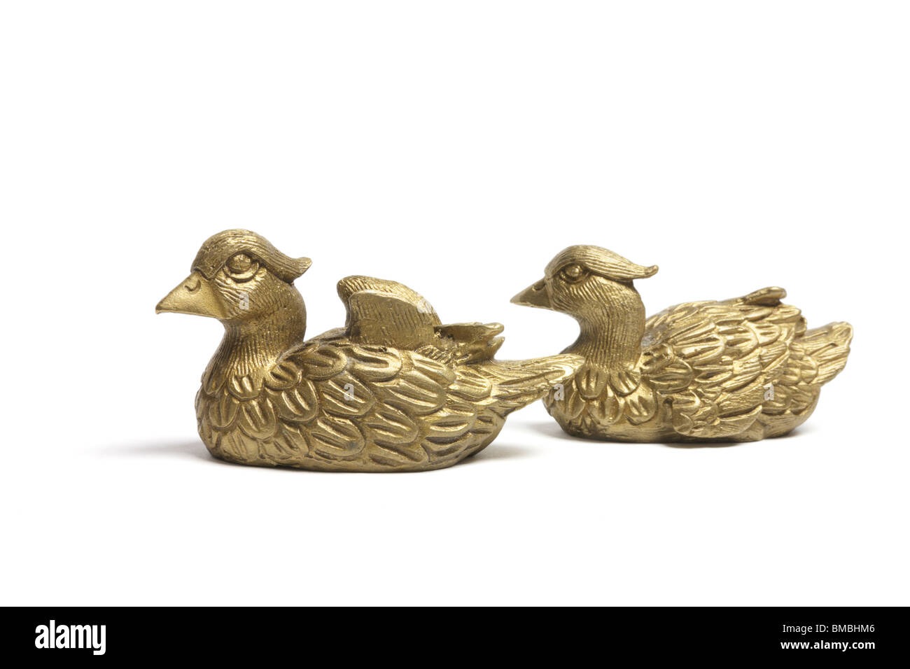 Mandarin Duck Figurines Stock Photo Alamy