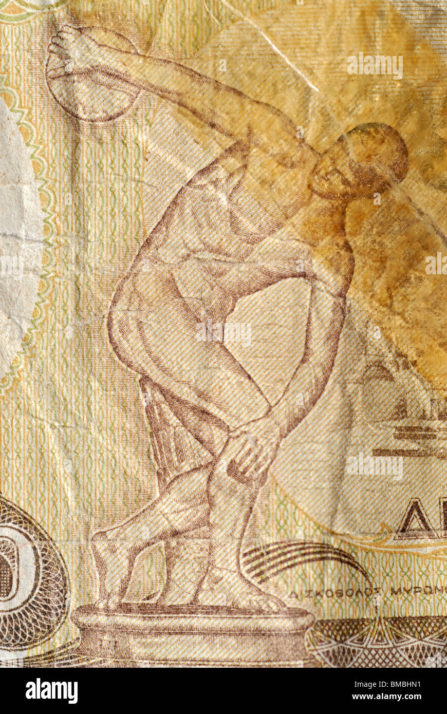 Detail of 1000 Drachmen-Note, the old Greece Money Stock Photo