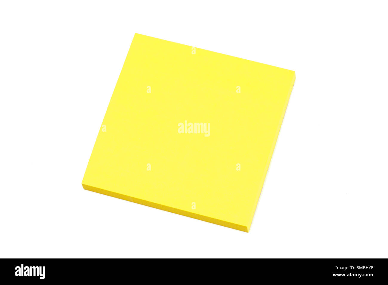 Pad of yellow memo paper isolated on white Stock Photo Alamy