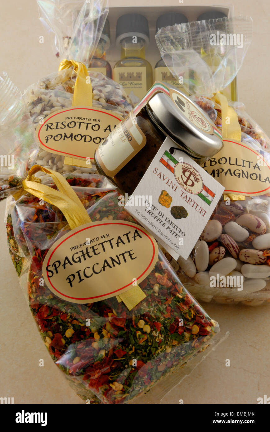 Prodotti Tipici Toscani, Typical Products of Tuscany. Tuscany's rich gastronomic tradition is reflected in the numerous of local Stock Photo