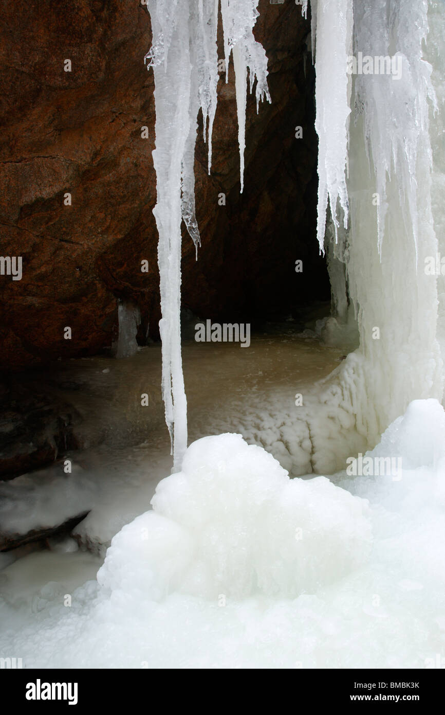 Franconia Notch State Park Flume during the winter months in