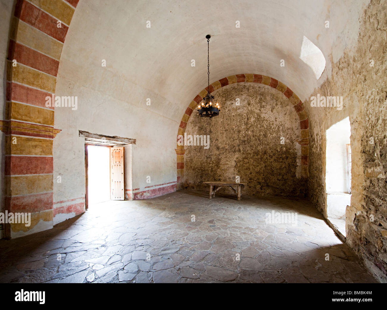 Inside storage warehouse and granary Mission San Jose y San Miguel de