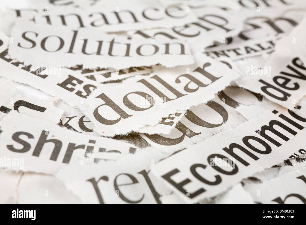 Newspaper Headlines close up for background Stock Photo