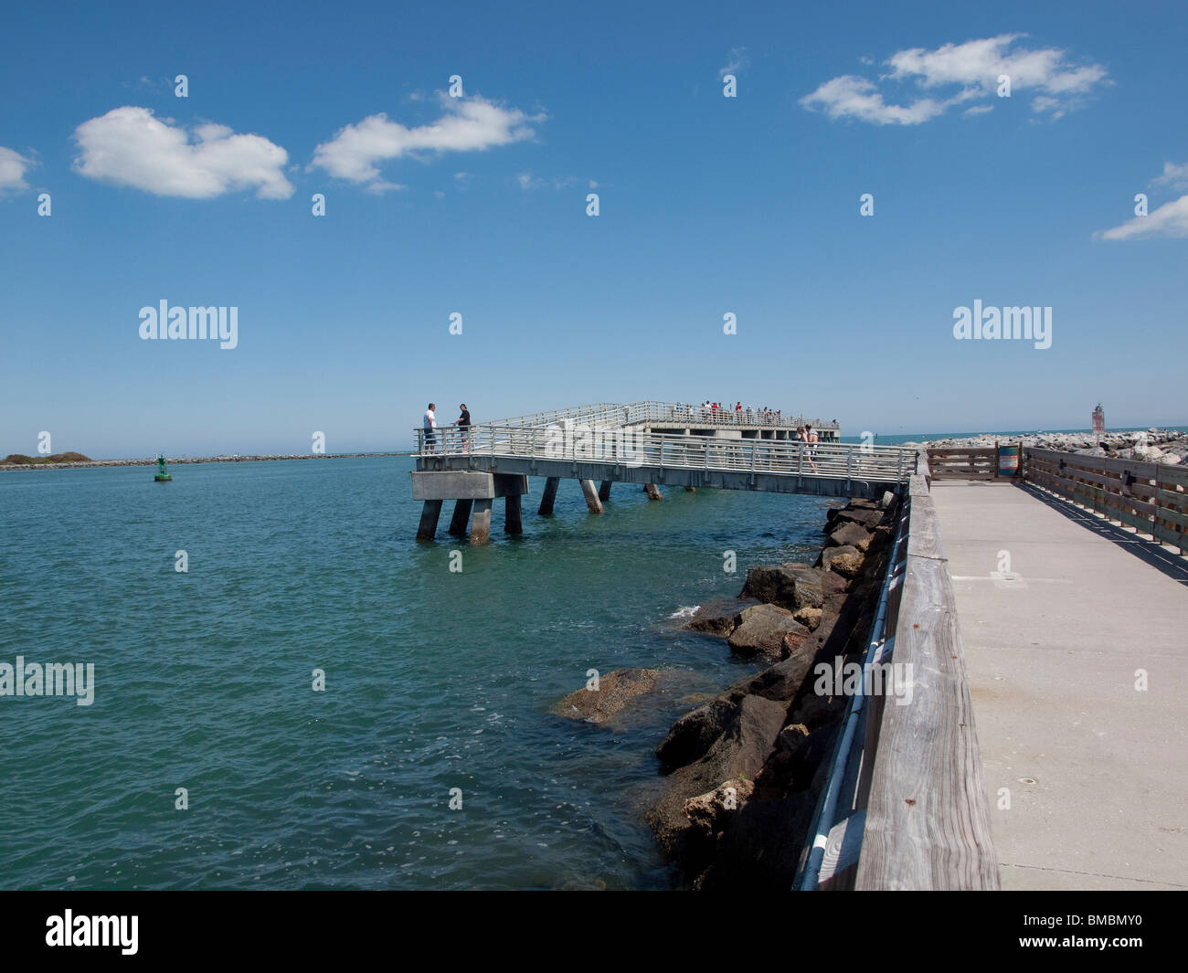 Fishing Jetty at the entrance to Port Cavaveral just South of the Cape on  the Space Coast of Florida USA at Jetty Park Stock Photo - Alamy