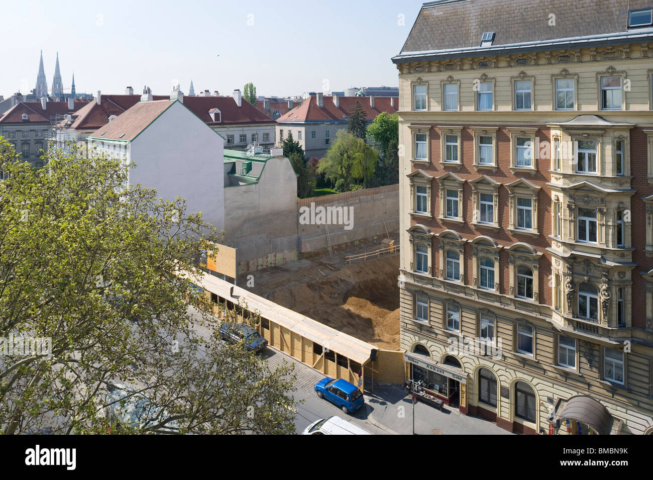 Wien, Währinger Straße, Baulücke Publizistikinstitut Stock Photo