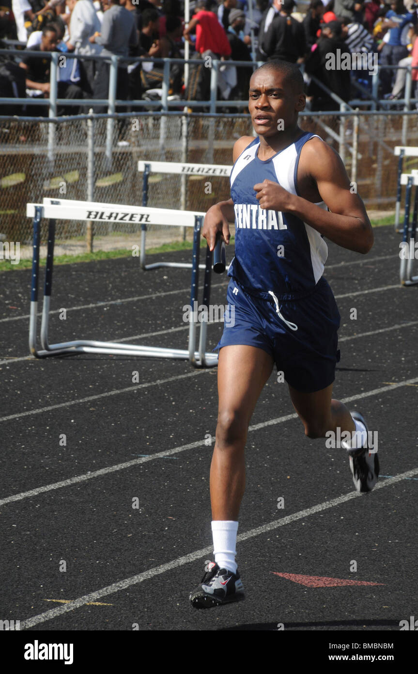 runner in track event Stock Photo Alamy