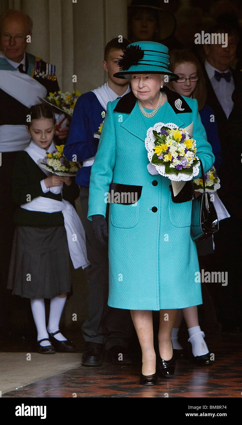 Britain's Queen Elizabeth II attend the Maundy Service at St Edmundsbury Cathedral, Bury St Edmunds, Suffolk Stock Photo
