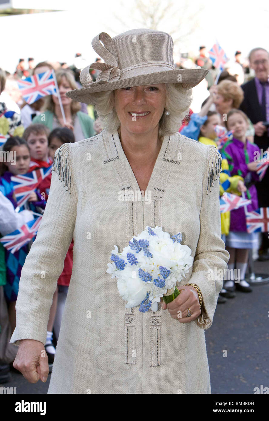 Camilla, Duchess of Cornwall at Epsom Down's Racecourse to officially open the new Duchess Stand Stock Photo