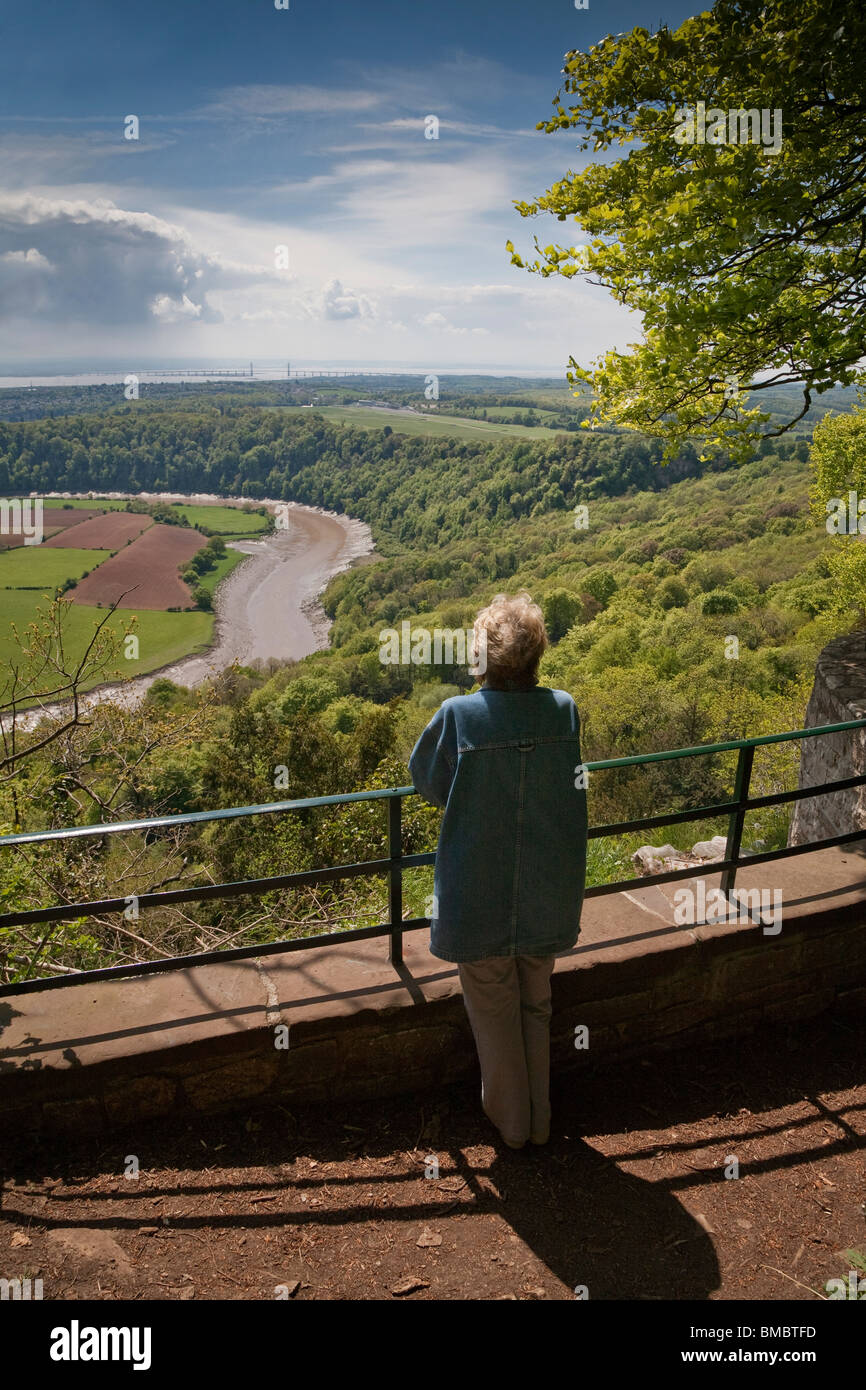 Eagle's Nest Viewpoint overlooking River Wye and Wye Valley, Monmouthshire Wales UK Stock Photo