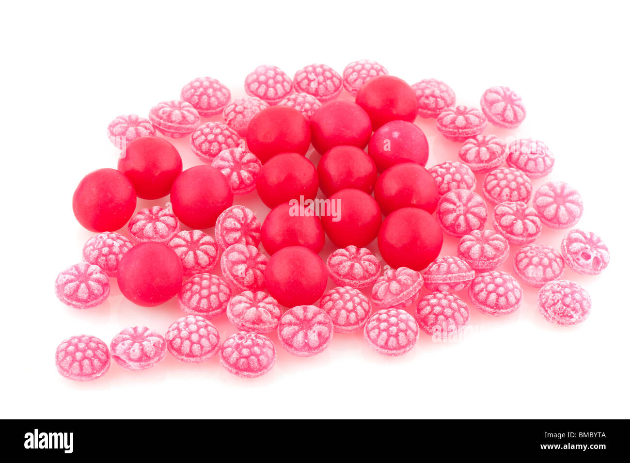 Round Raspberry Sweets Raspberry tasty candy sweets isolated on white background Stock Photo ...