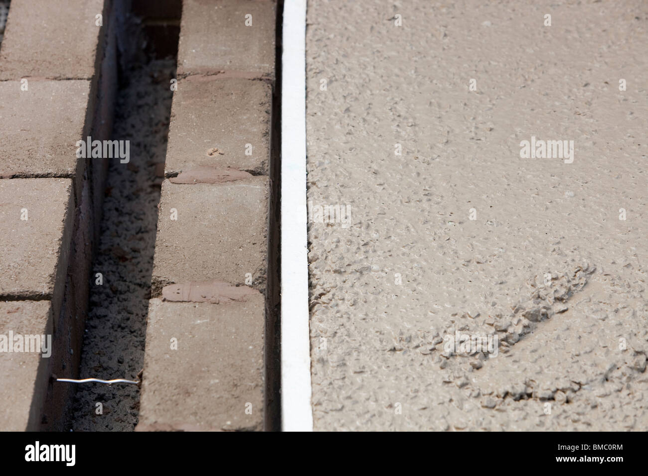 Concrete being poured for a house extension floor. Stock Photo