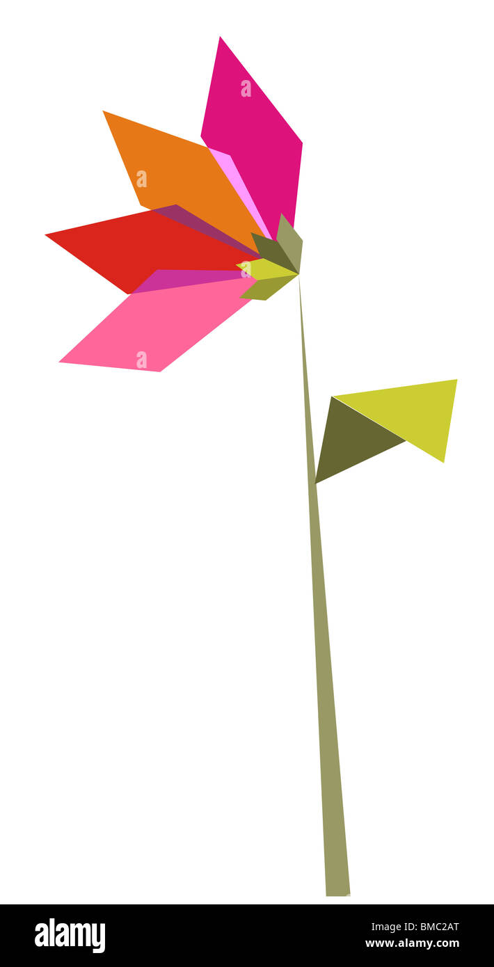 Origami Vibrant Colors Flower Vector File Available Stock