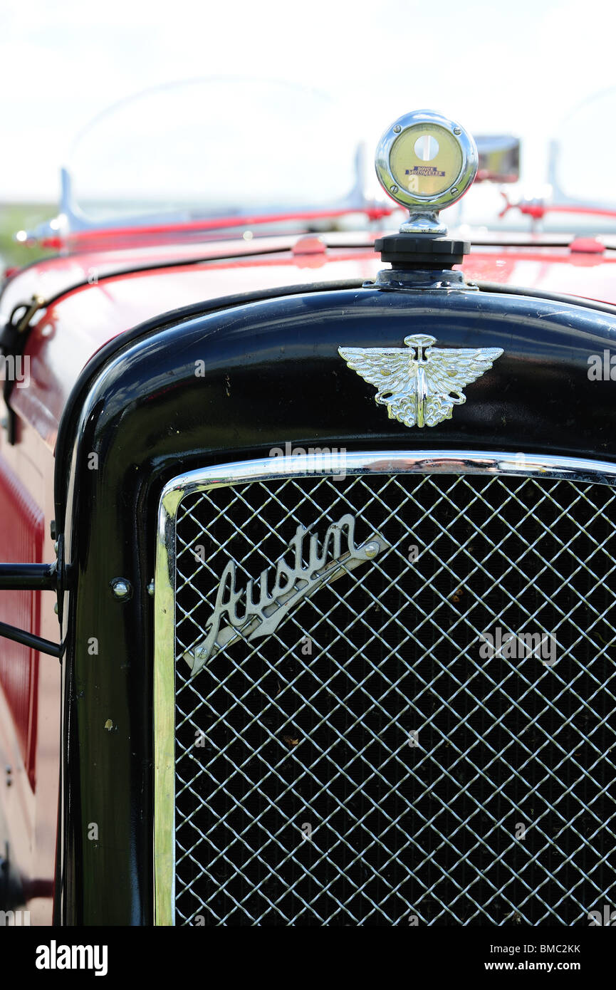 Closeup front view of radiator and badge of an Austin 7 2Seater