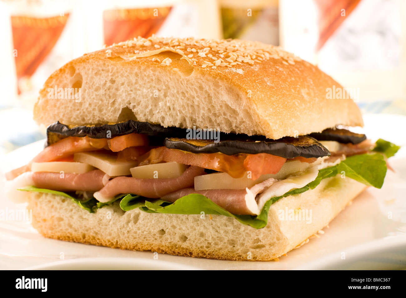 Multi layered sandwich Stock Photo