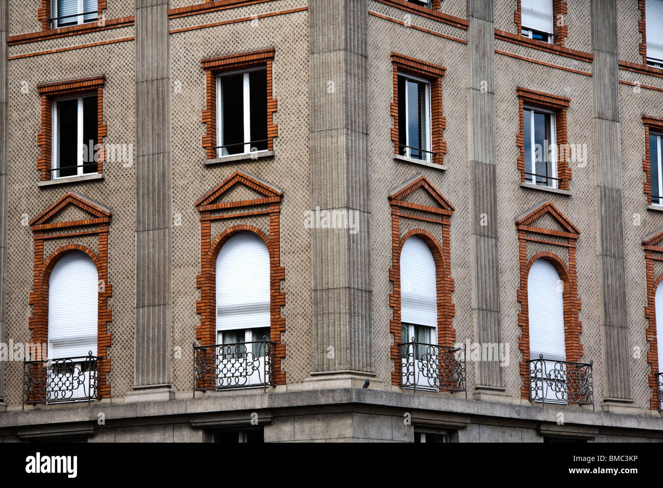 Closeup old building in Paris Stock Photo