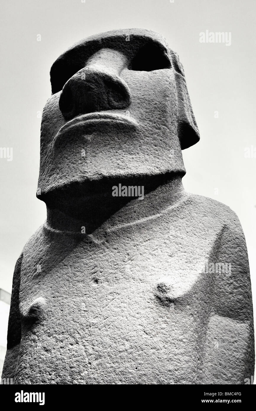 Easter Island statue British Museum, London, United Kingdomhead Stock