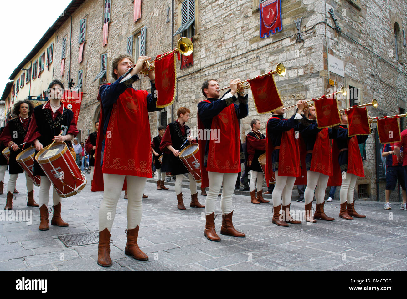 A renaissance evocation in Gubbio. Stock Photo