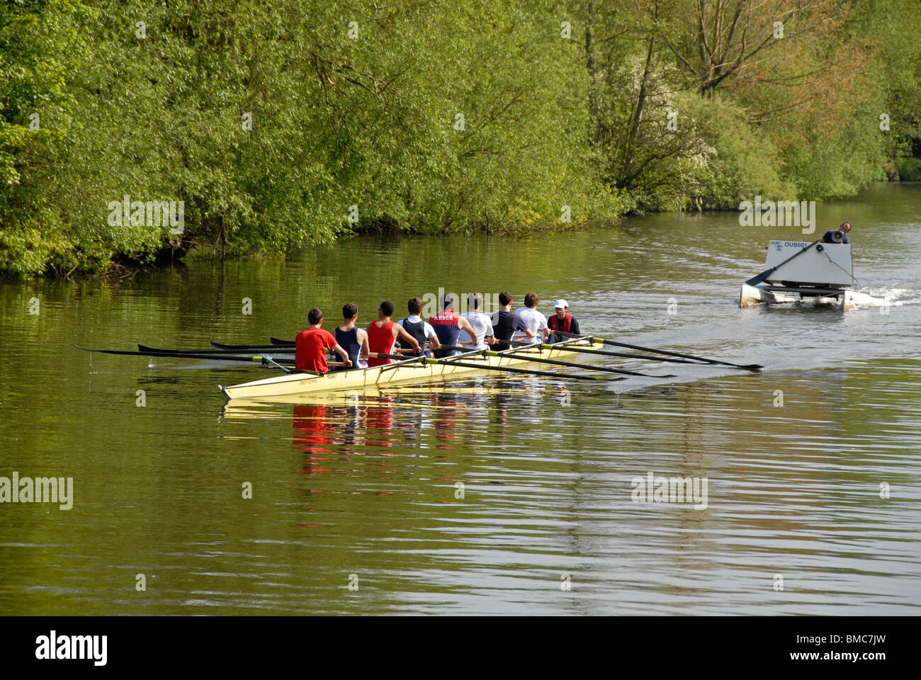 Rowing club eight under training Stock Photo - Alamy