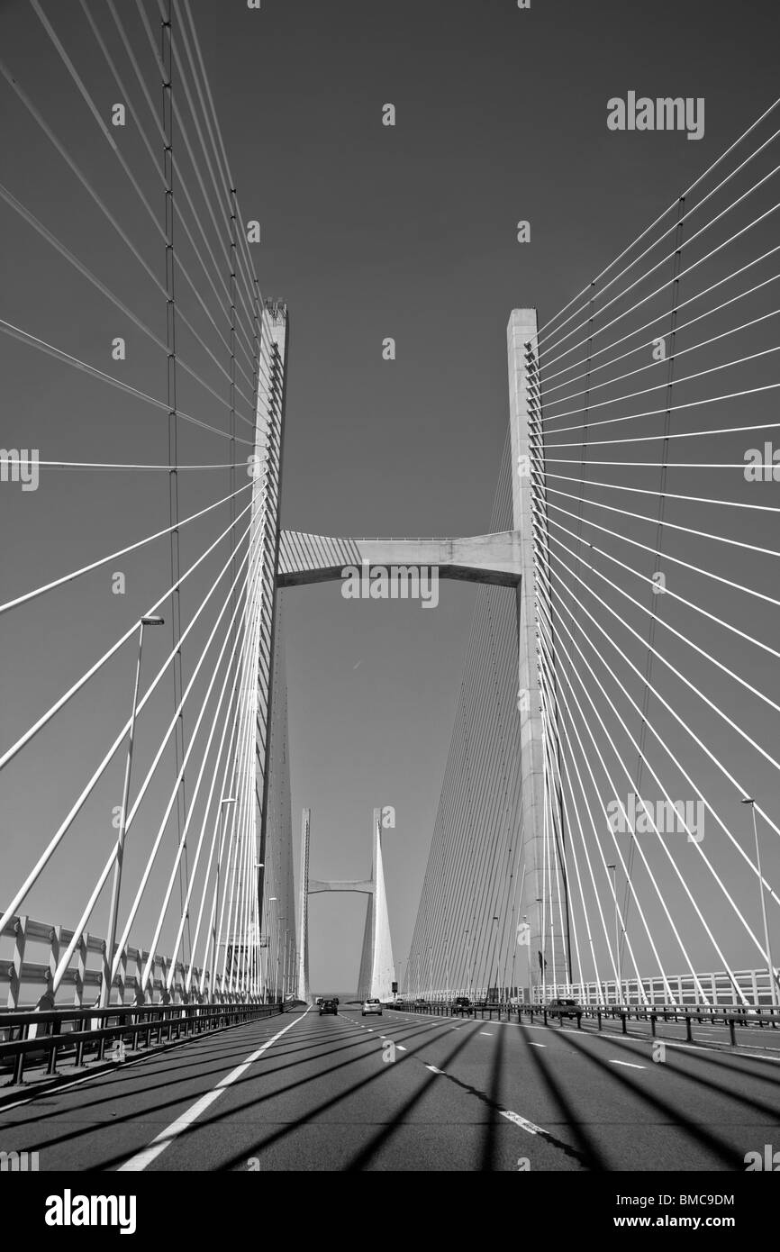 Second Severn Crossing suspension Bridge, between England and Wales Stock Photo