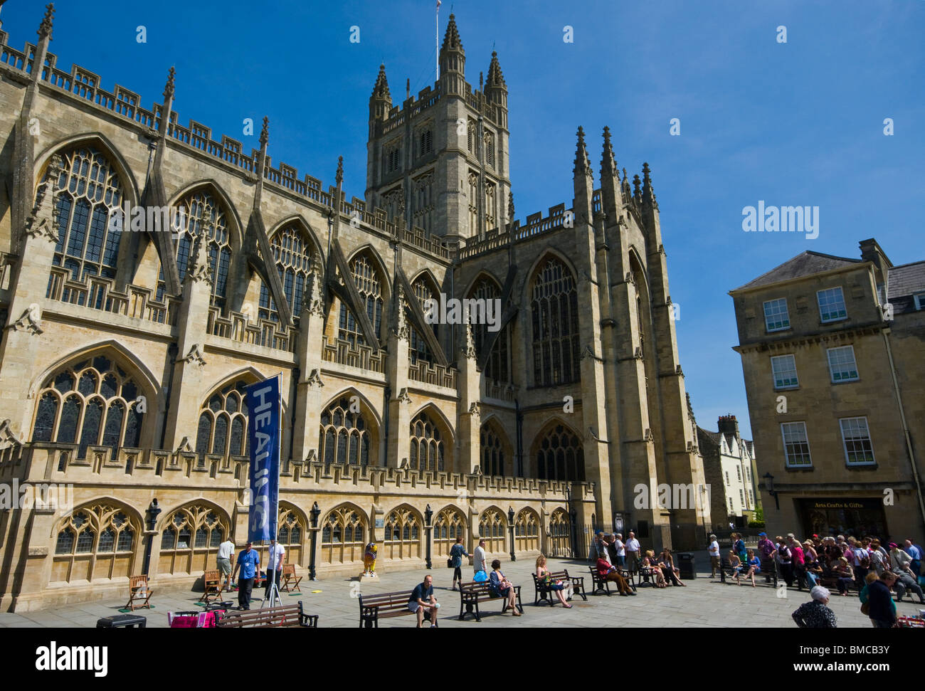 Bath Abbey And York Street Square Bath Somerset England Stock Photo Alamy