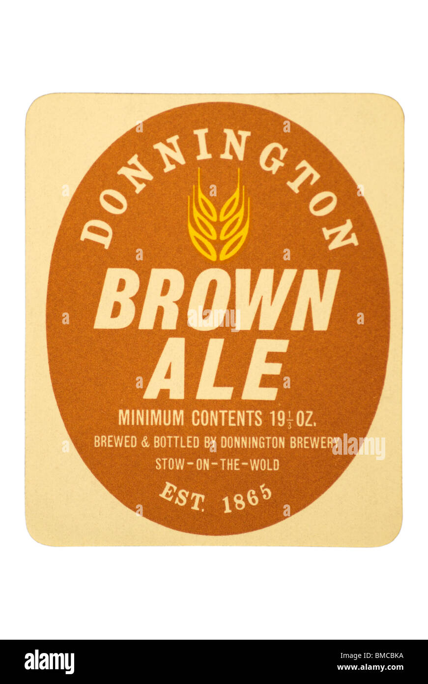Donnington Double Brown Ale bottle label date unknown Stock Photo Alamy