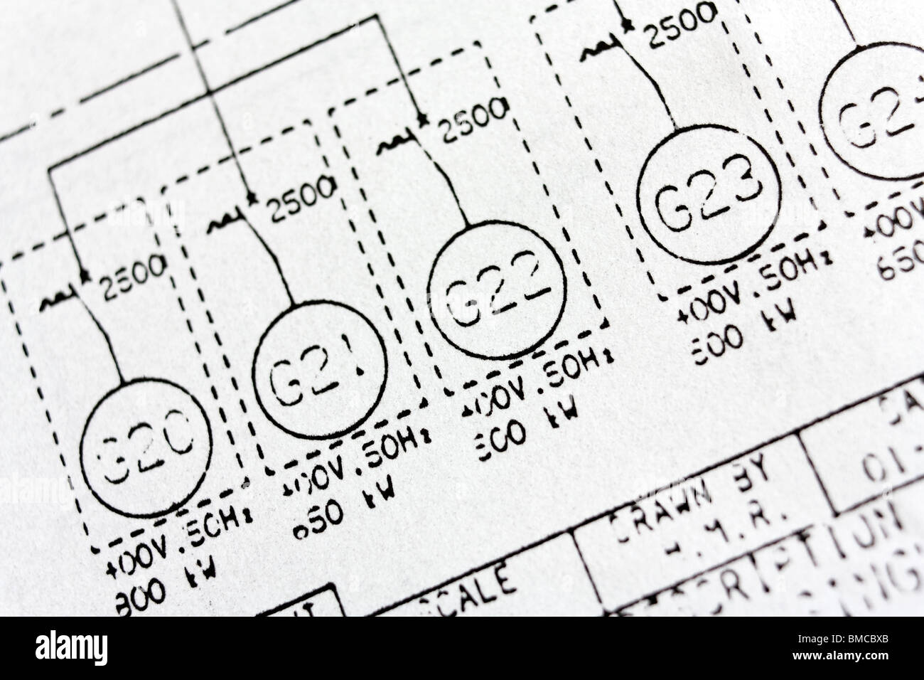 A schematics of a group of diesel generators Stock Photo Alamy