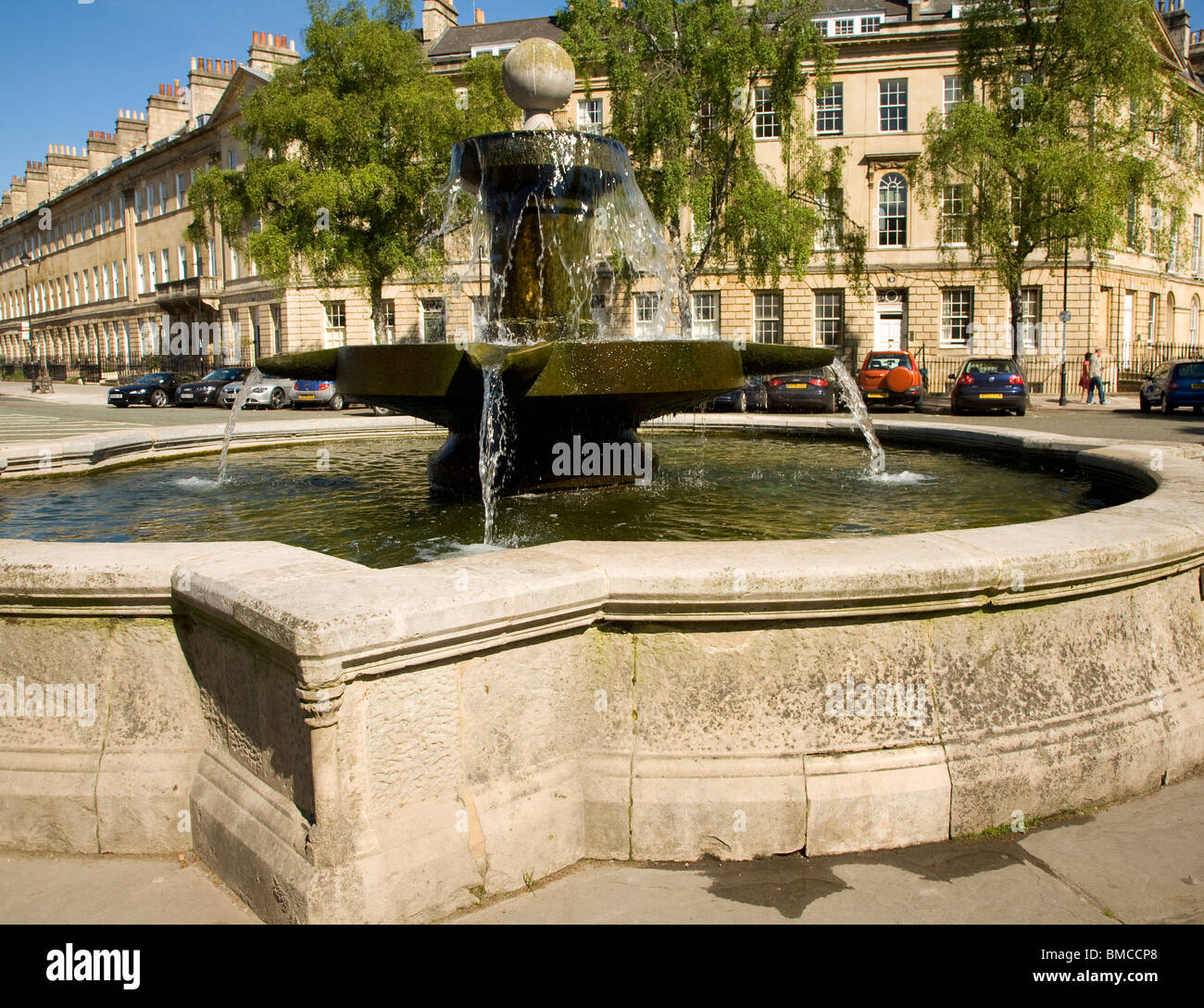 Fountain, Great Pulteney Street and Laura Place, Bath Stock Photo