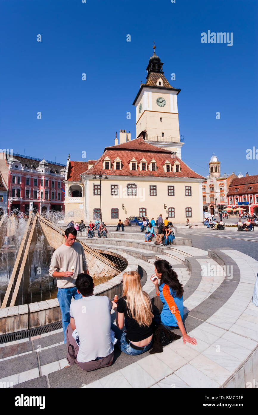 Romania, Transylvania, Brasov, Piata Sfatului, the centre of medieval Brasov, the Council House