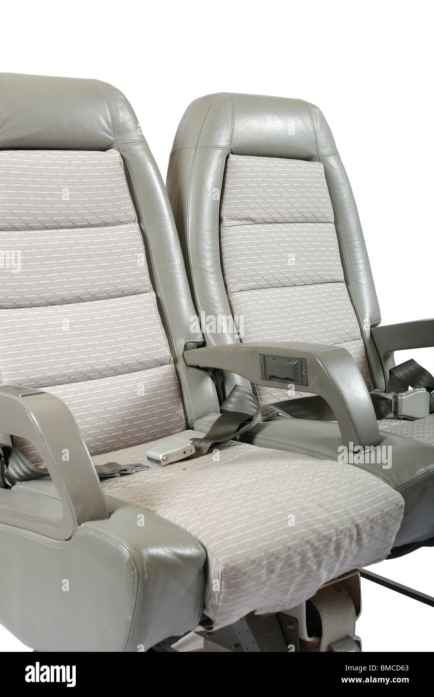 close up of concorde plane seats Stock Photo