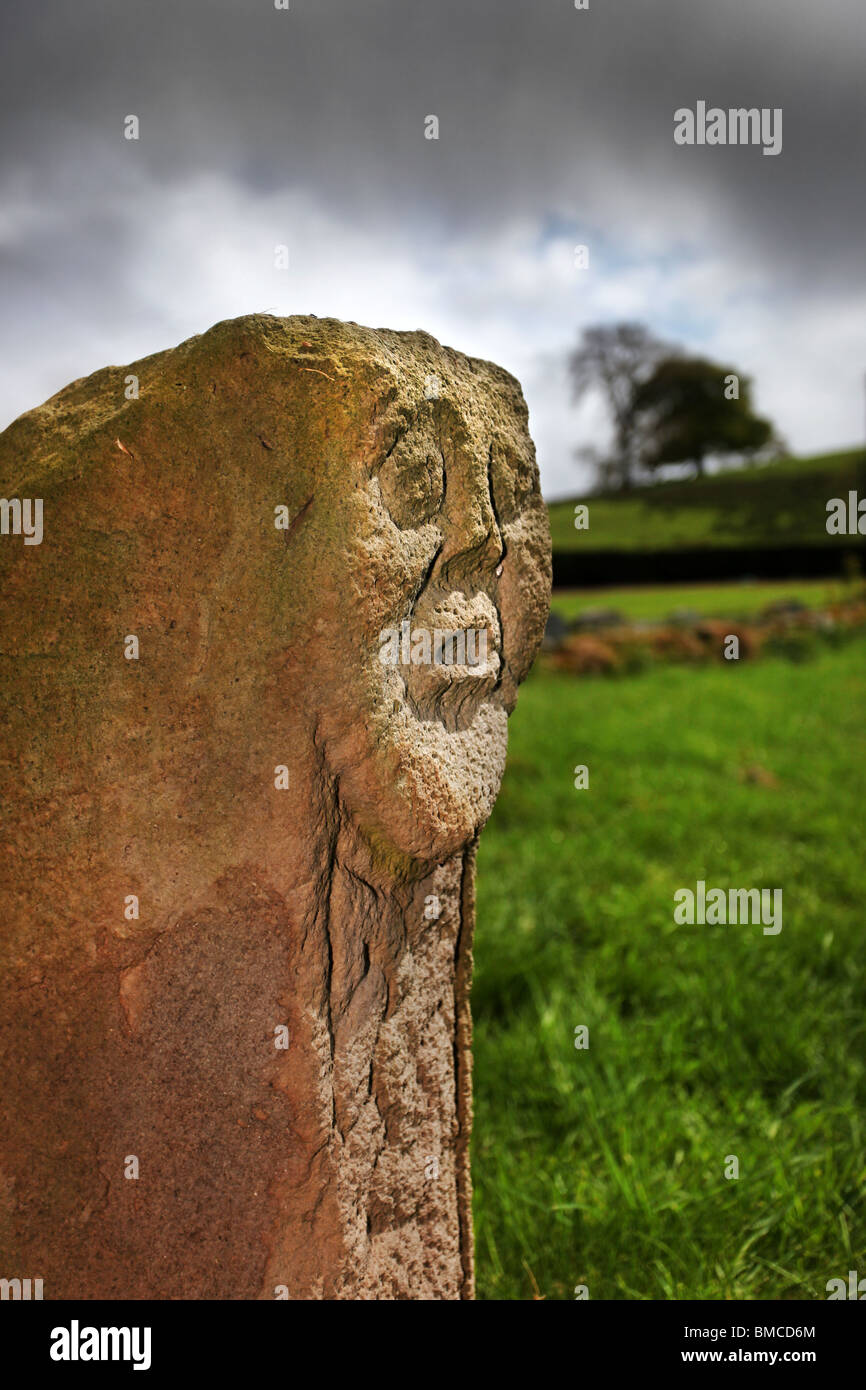 The Bishop's Stone in Killadeas churchyard near Enniskillen, County Fermanagh, Ireland. Stock Photo